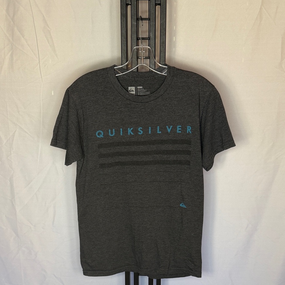 Quiksilver Charcoal Tee with Sky Blue Accents